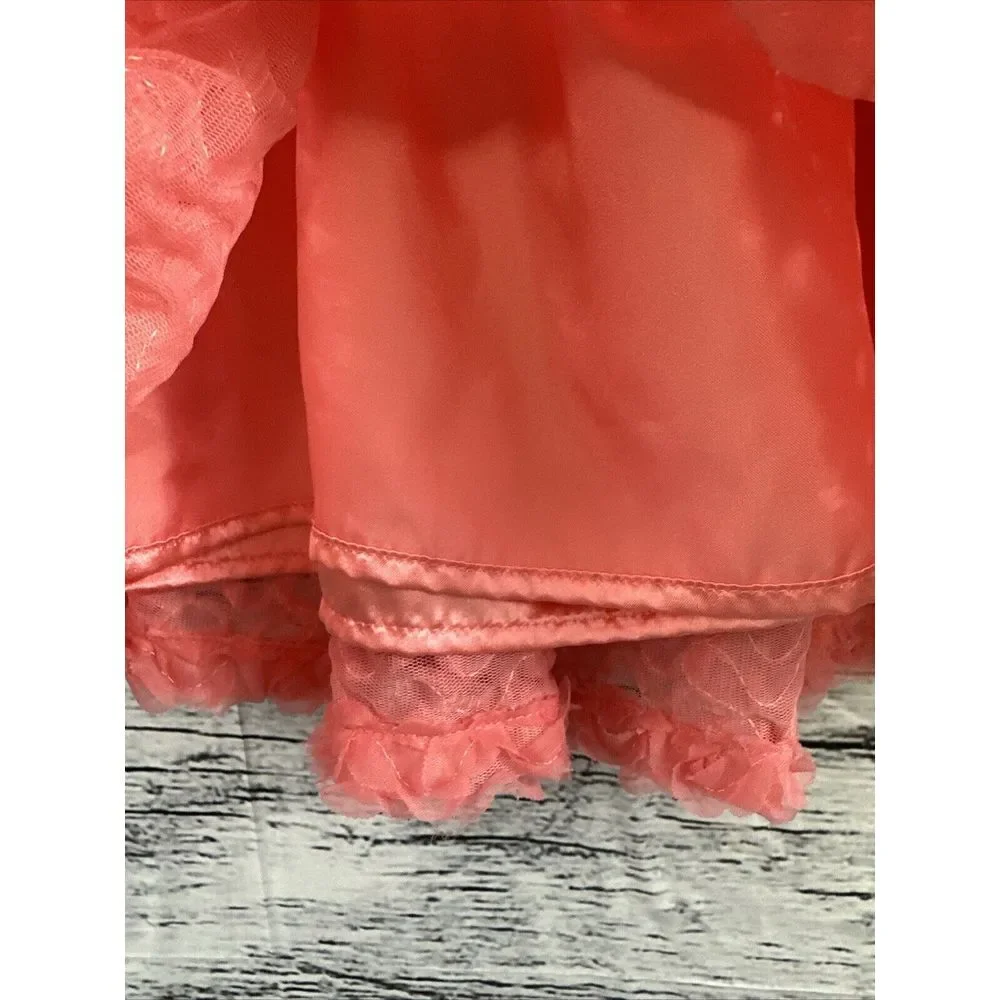 Cat and Jack Baby Girl Coral Pink Dress 3-6mo Ruffles - Picture 4 of 10